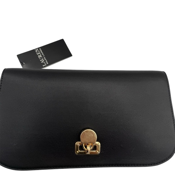 Lauren Ralph Lauren Black Shoulder Bag with Gold Accent | New with Tags - Picture 6 of 13